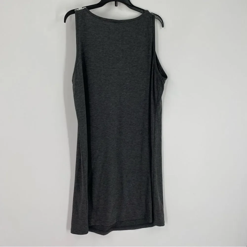 Shein Vacay Women’s Scoop Neck Sleeveless Mini Graphic Dress size L Gray - Picture 3 of 3